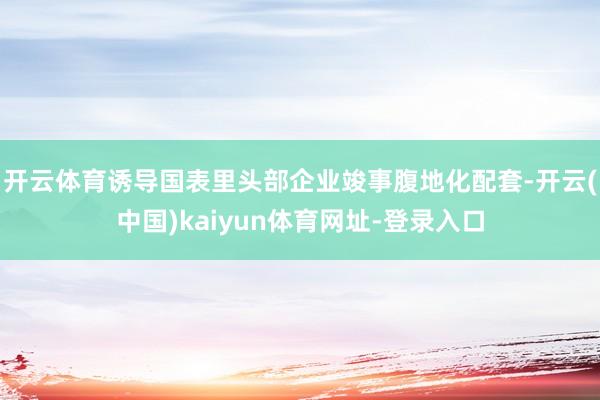 开云体育诱导国表里头部企业竣事腹地化配套-开云(中国)kaiyun体育网址-登录入口
