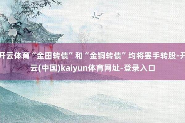 开云体育“金田转债”和“金铜转债”均将罢手转股-开云(中国)kaiyun体育网址-登录入口
