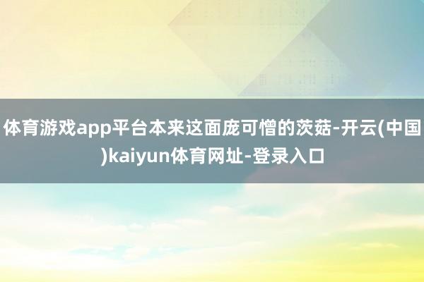 体育游戏app平台本来这面庞可憎的茨菇-开云(中国)kaiyun体育网址-登录入口