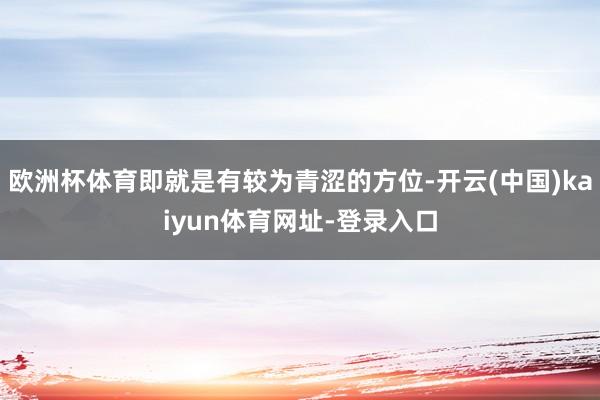 欧洲杯体育即就是有较为青涩的方位-开云(中国)kaiyun体育网址-登录入口