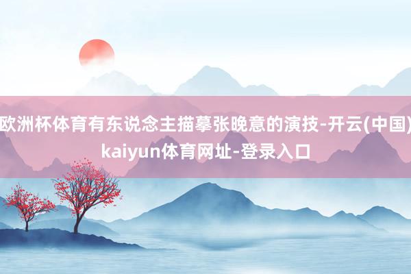 欧洲杯体育有东说念主描摹张晚意的演技-开云(中国)kaiyun体育网址-登录入口