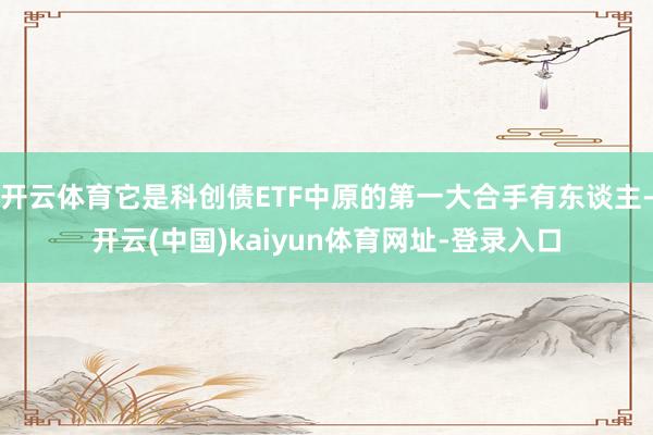开云体育它是科创债ETF中原的第一大合手有东谈主-开云(中国)kaiyun体育网址-登录入口