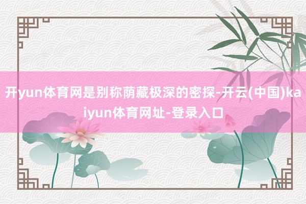 开yun体育网是别称荫藏极深的密探-开云(中国)kaiyun体育网址-登录入口