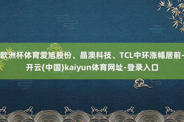 欧洲杯体育爱旭股份、晶澳科技、TCL中环涨幅居前-开云(中国)kaiyun体育网址-登录入口