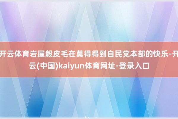开云体育岩屋毅皮毛在莫得得到自民党本部的快乐-开云(中国)kaiyun体育网址-登录入口