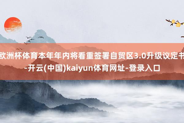 欧洲杯体育本年年内将看重签署自贸区3.0升级议定书-开云(中国)kaiyun体育网址-登录入口