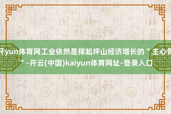 开yun体育网工业依然是撑起坪山经济增长的"主心骨"-开云(中国)kaiyun体育网址-登录入口