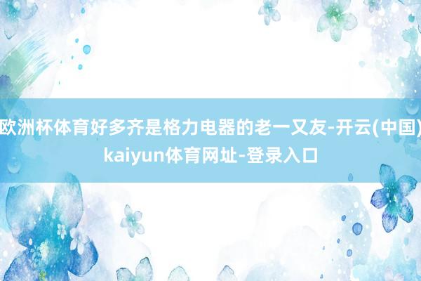 欧洲杯体育好多齐是格力电器的老一又友-开云(中国)kaiyun体育网址-登录入口