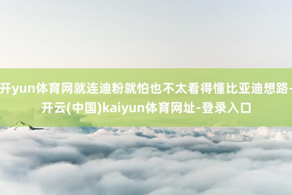 开yun体育网就连迪粉就怕也不太看得懂比亚迪想路-开云(中国)kaiyun体育网址-登录入口