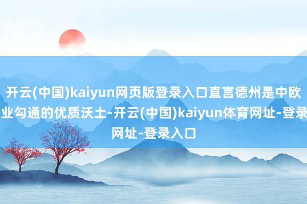 开云(中国)kaiyun网页版登录入口直言德州是中欧AI产业勾通的优质沃土-开云(中国)kaiyun体育网址-登录入口
