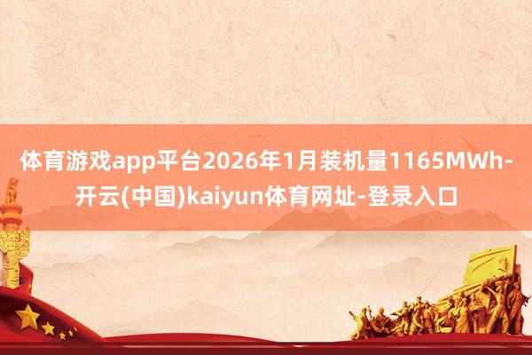 体育游戏app平台2026年1月装机量1165MWh-开云(中国)kaiyun体育网址-登录入口