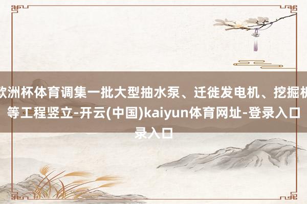 欧洲杯体育调集一批大型抽水泵、迁徙发电机、挖掘机等工程竖立-开云(中国)kaiyun体育网址-登录入口