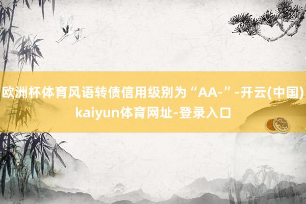 欧洲杯体育风语转债信用级别为“AA-”-开云(中国)kaiyun体育网址-登录入口