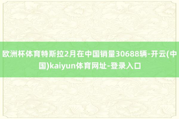 欧洲杯体育特斯拉2月在中国销量30688辆-开云(中国)kaiyun体育网址-登录入口