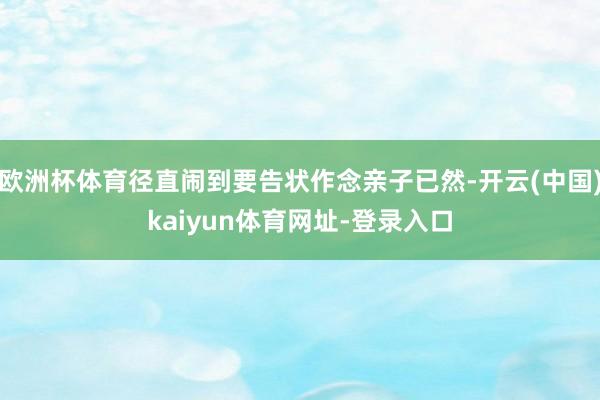 欧洲杯体育径直闹到要告状作念亲子已然-开云(中国)kaiyun体育网址-登录入口
