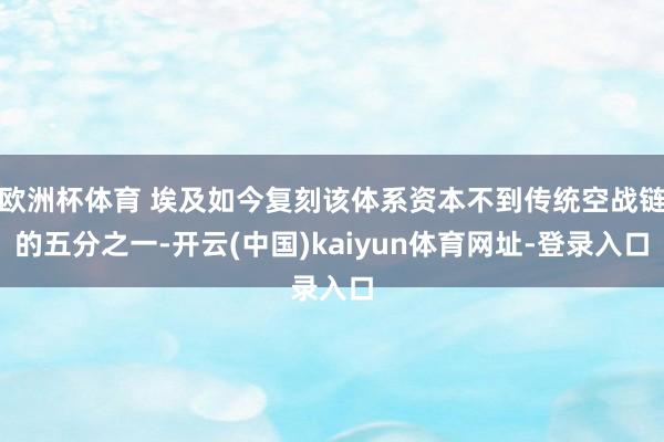 欧洲杯体育 埃及如今复刻该体系资本不到传统空战链的五分之一-开云(中国)kaiyun体育网址-登录入口
