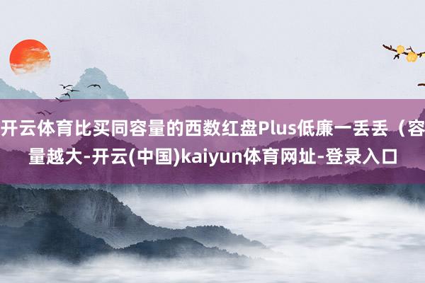 开云体育比买同容量的西数红盘Plus低廉一丢丢（容量越大-开云(中国)kaiyun体育网址-登录入口