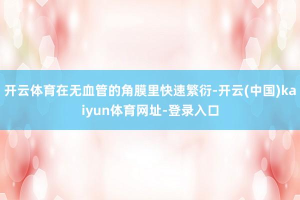 开云体育在无血管的角膜里快速繁衍-开云(中国)kaiyun体育网址-登录入口