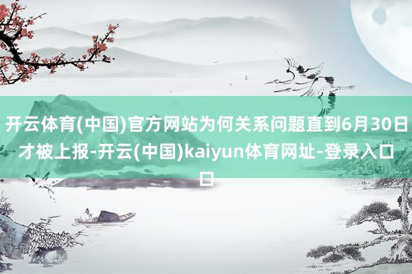 开云体育(中国)官方网站为何关系问题直到6月30日才被上报-开云(中国)kaiyun体育网址-登录入口