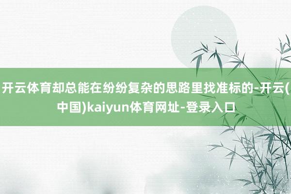 开云体育却总能在纷纷复杂的思路里找准标的-开云(中国)kaiyun体育网址-登录入口