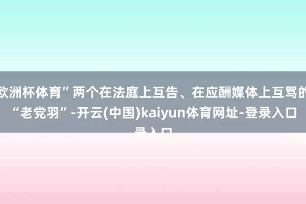 欧洲杯体育”两个在法庭上互告、在应酬媒体上互骂的“老党羽”-开云(中国)kaiyun体育网址-登录入口
