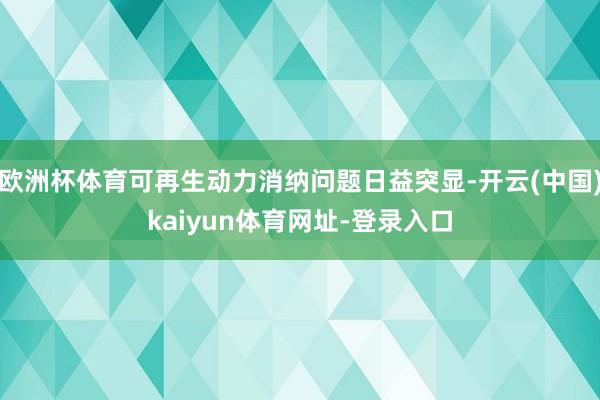 欧洲杯体育可再生动力消纳问题日益突显-开云(中国)kaiyun体育网址-登录入口