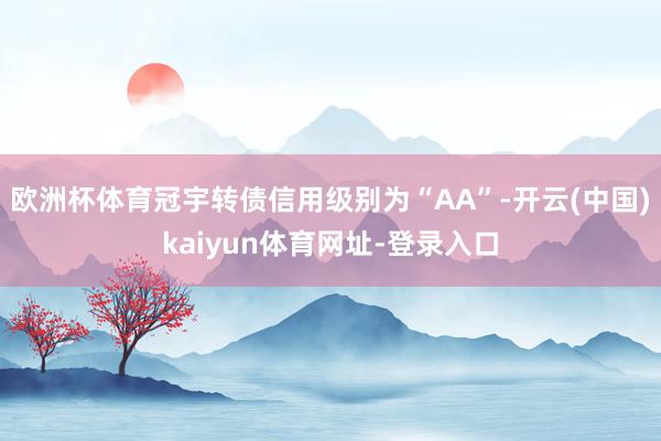 欧洲杯体育冠宇转债信用级别为“AA”-开云(中国)kaiyun体育网址-登录入口