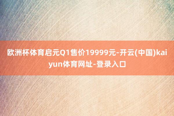 欧洲杯体育启元Q1售价19999元-开云(中国)kaiyun体育网址-登录入口