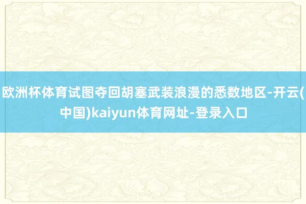 欧洲杯体育试图夺回胡塞武装浪漫的悉数地区-开云(中国)kaiyun体育网址-登录入口