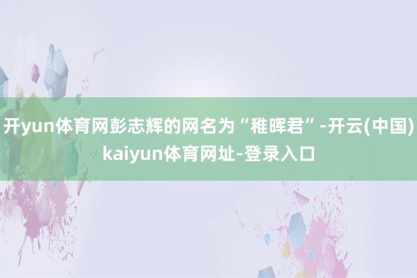 开yun体育网彭志辉的网名为“稚晖君”-开云(中国)kaiyun体育网址-登录入口